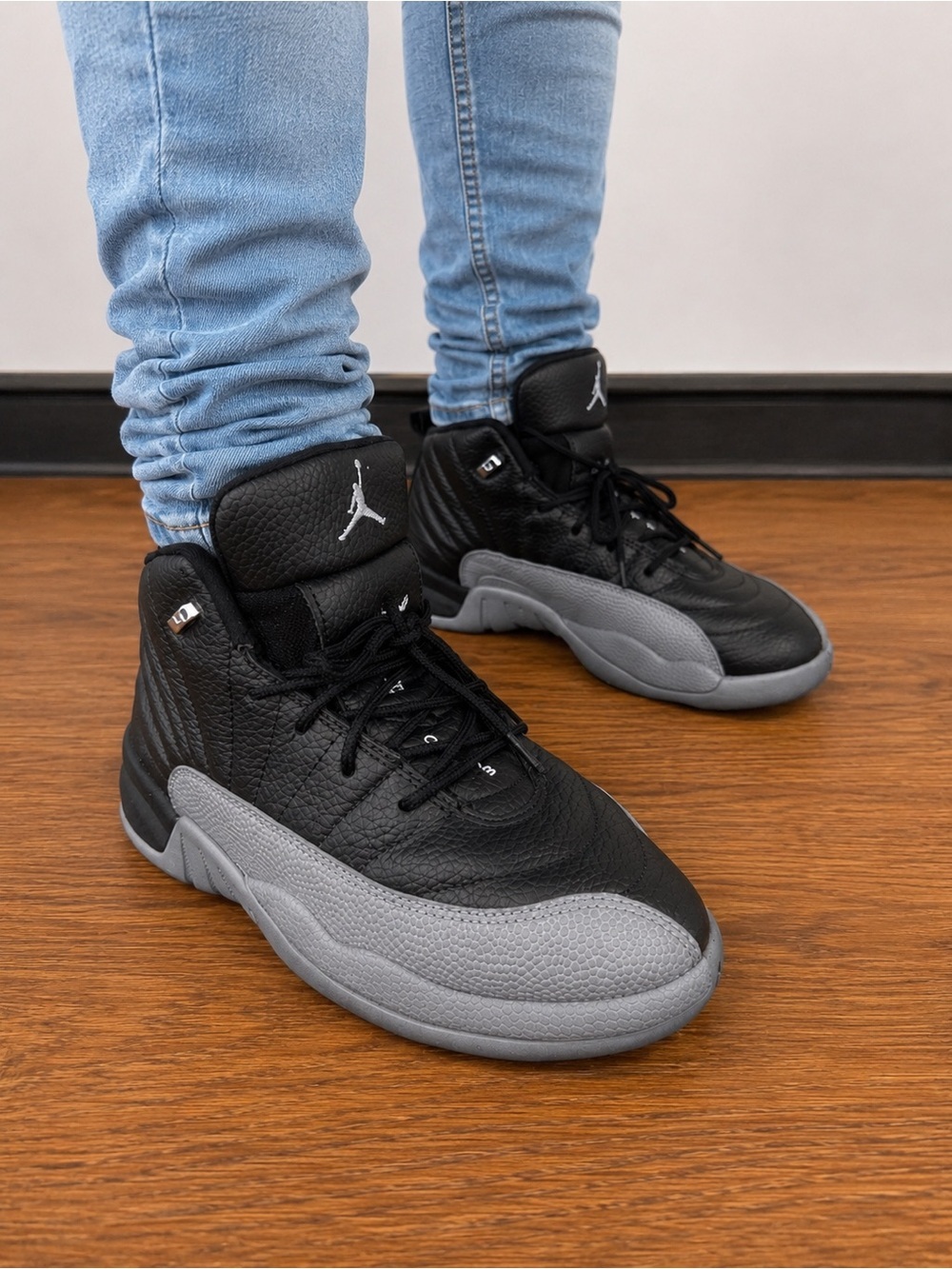 Jordan Black and Gray High-Top Basketball Sneakers
